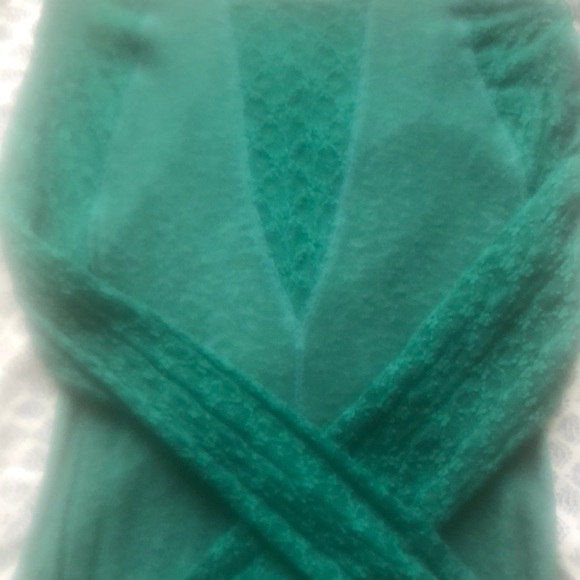 Free People emerald green long sleeve lace top - Picture 3 of 3